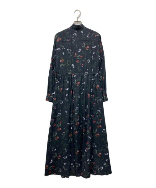 23区（ニジュウサンク）23区 (ニジュウサンク) mi-mollet (ミモレ) コラボ花柄ボウタイシャツワンピース グレー サイズ:38の古着・服飾アイテム