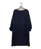 ADOREアドーア）の古着「クレールジョーゼット2ビッグスリーブワンピース」｜ネイビー