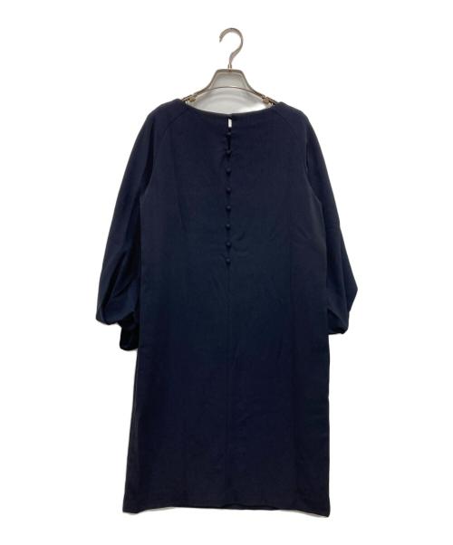 ADORE（アドーア）ADORE (アドーア) クレールジョーゼット2ビッグスリーブワンピース ネイビー サイズ:38の古着・服飾アイテム