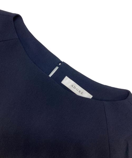 ADORE（アドーア）ADORE (アドーア) クレールジョーゼット2ビッグスリーブワンピース ネイビー サイズ:38の古着・服飾アイテム