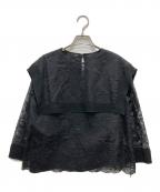 ）の古着「シルク刺繍ブラウス」｜ブラック