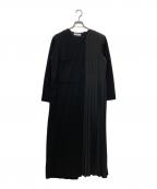 ）の古着「ハーフプリーツニットワンピース」｜ブラック