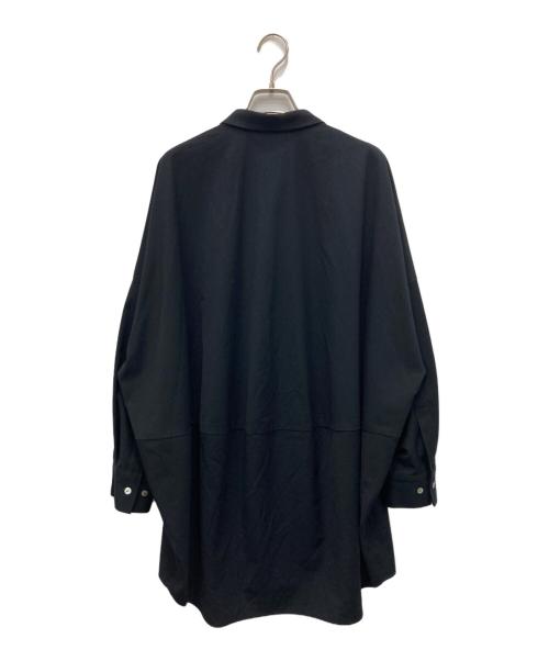 mizuiro-ind（ミズイロインド）mizuiro-ind (ミズイロインド) バックコクーンワイドシャツ ブラック サイズ:不明（実寸参照）の古着・服飾アイテム