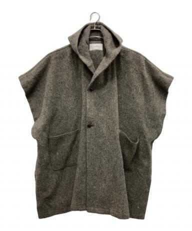 nest Robe ブランケットウール 平面デザイン ポンチョ ブラウン nest Robe ブランケットウール 平面デザイン ポンチョ ブラウン nest