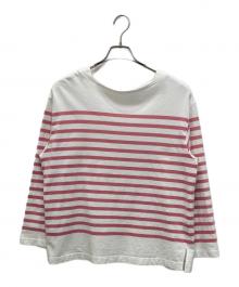 nest Robe（ネストローブ）の古着「コットン パネルボーダープルオーバー」｜ピンク×ホワイト