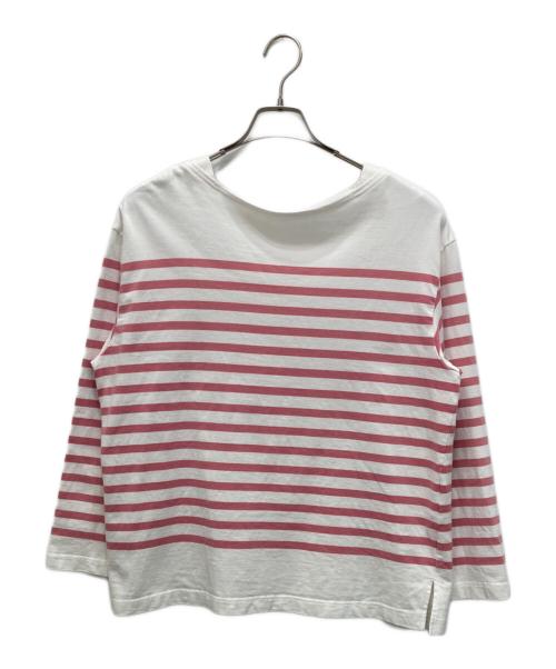 nest Robe（ネストローブ）nest Robe (ネストローブ) コットン パネルボーダープルオーバー ピンク×ホワイト サイズ:FREEの古着・服飾アイテム