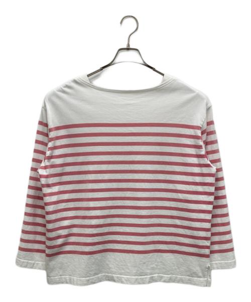 nest Robe（ネストローブ）nest Robe (ネストローブ) コットン パネルボーダープルオーバー ピンク×ホワイト サイズ:FREEの古着・服飾アイテム