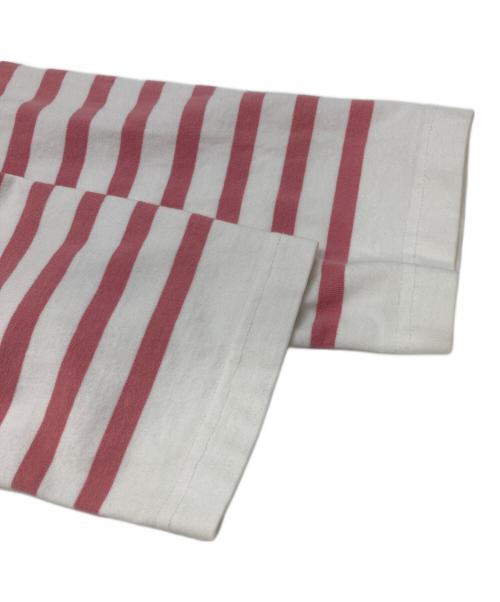 nest Robe（ネストローブ）nest Robe (ネストローブ) コットン パネルボーダープルオーバー ピンク×ホワイト サイズ:FREEの古着・服飾アイテム