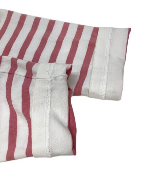 nest Robe（ネストローブ）nest Robe (ネストローブ) コットン パネルボーダープルオーバー ピンク×ホワイト サイズ:FREEの古着・服飾アイテム