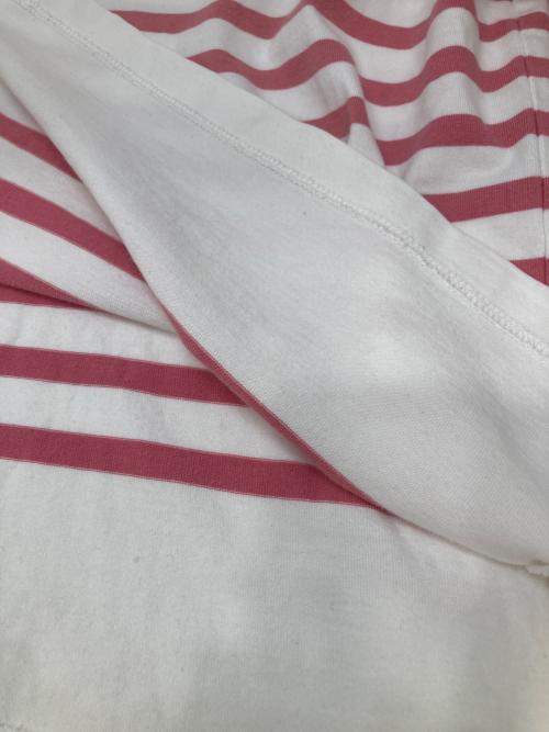 nest Robe（ネストローブ）nest Robe (ネストローブ) コットン パネルボーダープルオーバー ピンク×ホワイト サイズ:FREEの古着・服飾アイテム