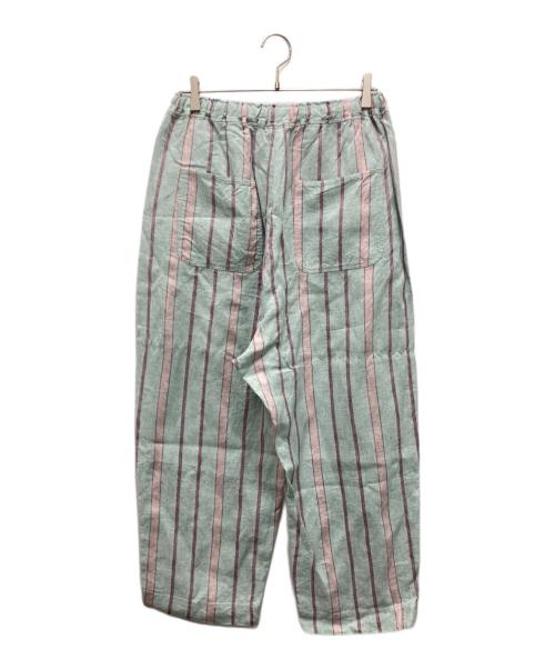 nest Robe（ネストローブ）nest Robe (ネストローブ) リネンマルチストライプ パンツ グリーン サイズ:FREEの古着・服飾アイテム