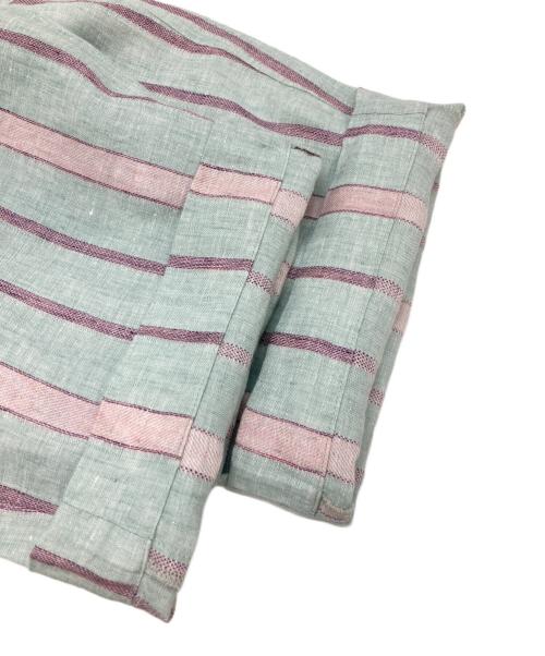 nest Robe（ネストローブ）nest Robe (ネストローブ) リネンマルチストライプ パンツ グリーン サイズ:FREEの古着・服飾アイテム