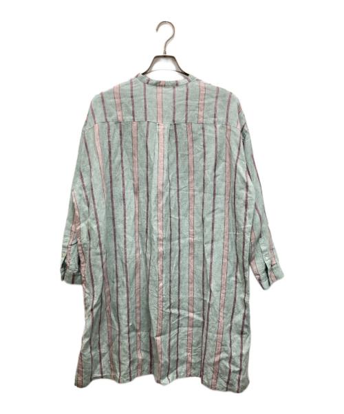 nest Robe（ネストローブ）nest Robe (ネストローブ) リネンマルチストライプシャツ グリーン サイズ:FREEの古着・服飾アイテム