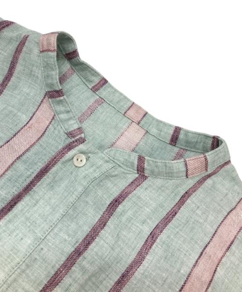nest Robe（ネストローブ）nest Robe (ネストローブ) リネンマルチストライプシャツ グリーン サイズ:FREEの古着・服飾アイテム