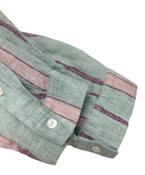 nest Robe（ネストローブ）nest Robe (ネストローブ) リネンマルチストライプシャツ グリーン サイズ:FREEの古着・服飾アイテム