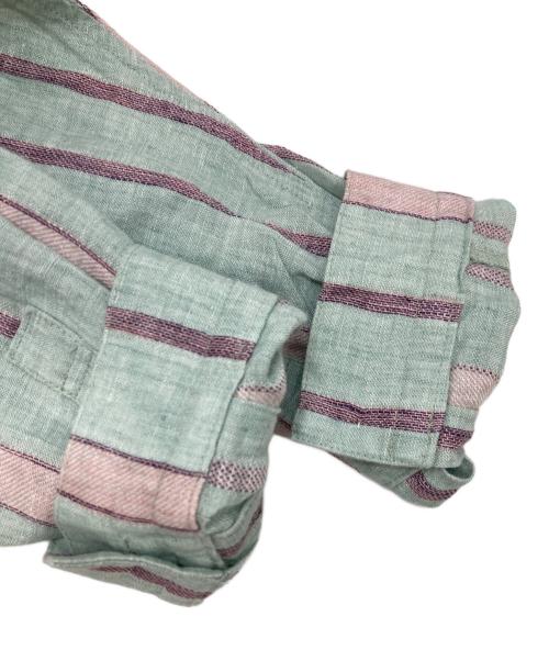 nest Robe（ネストローブ）nest Robe (ネストローブ) リネンマルチストライプシャツ グリーン サイズ:FREEの古着・服飾アイテム