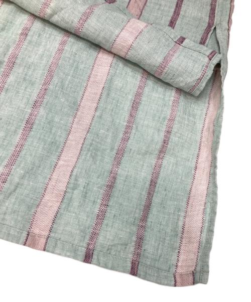nest Robe（ネストローブ）nest Robe (ネストローブ) リネンマルチストライプシャツ グリーン サイズ:FREEの古着・服飾アイテム