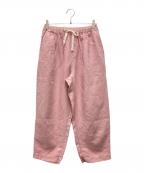 nest Robeネストローブ）の古着「ブラックリネンイージーパンツ」｜ピンク
