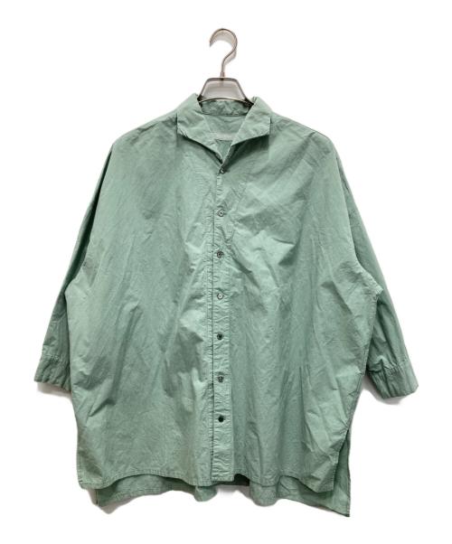 nest Robe（ネストローブ）nest Robe (ネストローブ) コットンラミーオープンカラーカシュクールシャツ グリーン サイズ:FREEの古着・服飾アイテム