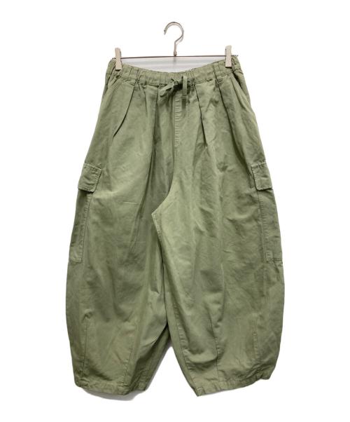 nest Robe（ネストローブ）nest Robe (ネストローブ) コットンリネン石目コクーンカーゴパンツ グリーン サイズ:FREEの古着・服飾アイテム