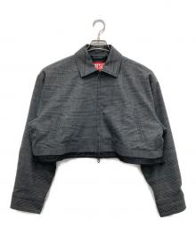 DIESEL（ディーゼル）の古着「チェッククロップドジャケット」｜ブラック