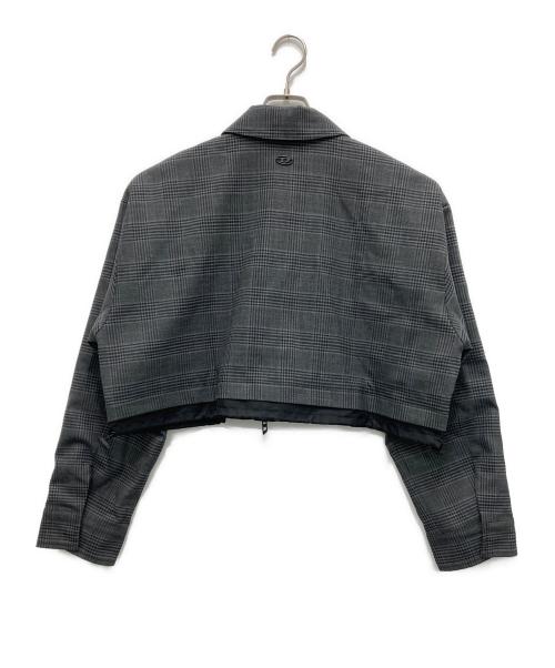 DIESEL（ディーゼル）DIESEL (ディーゼル) チェッククロップドジャケット ブラック サイズ:42の古着・服飾アイテム