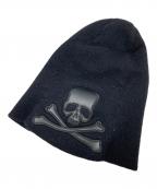 Roenロエン）の古着「スカル レザーニットキャップ」｜ブラック