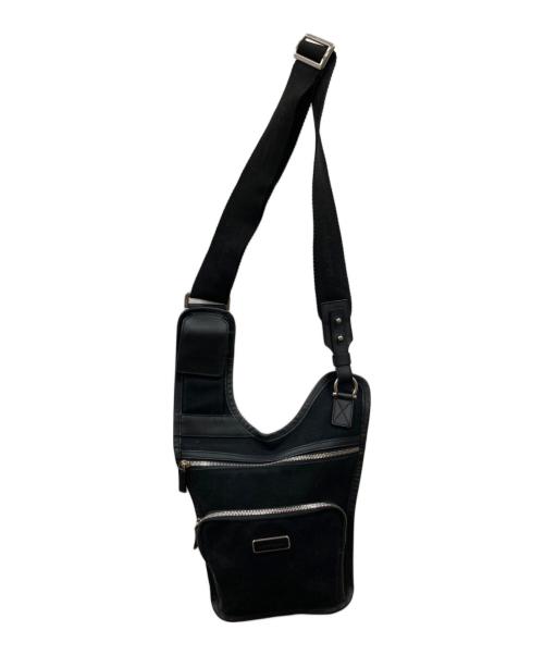 Salvatore Ferragamo（サルヴァトーレ フェラガモ）Salvatore Ferragamo (サルヴァトーレ フェラガモ) レザーキャンパスショルダーバッグ ブラックの古着・服飾アイテム