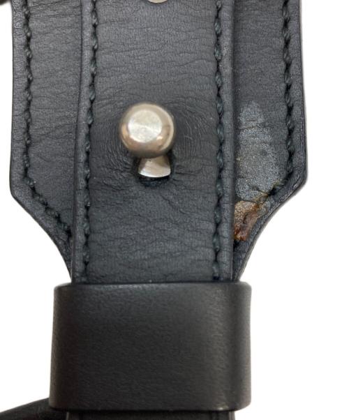 Salvatore Ferragamo（サルヴァトーレ フェラガモ）Salvatore Ferragamo (サルヴァトーレ フェラガモ) レザーキャンパスショルダーバッグ ブラックの古着・服飾アイテム