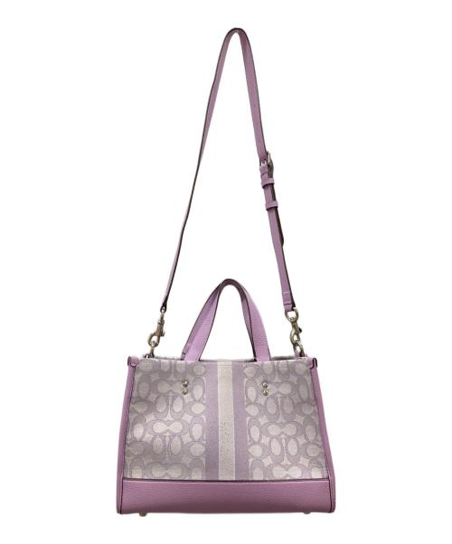 COACH（コーチ）COACH (コーチ) デンプシー キャリーオール シグネチャー ジャカード ウィズ ストライプ アンド コーチ パッチ パープルの古着・服飾アイテム