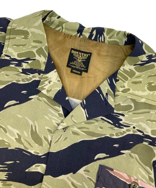 HOUSTON（ヒューストン）HOUSTON (ヒューストン) タイガーカモシャツ グリーン サイズ:Mの古着・服飾アイテム