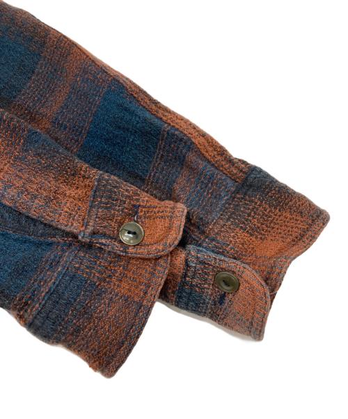RRL（ダブルアールエル）RRL (ダブルアールエル) オンブレチェックシャツ オレンジ×ブルー サイズ:Mの古着・服飾アイテム