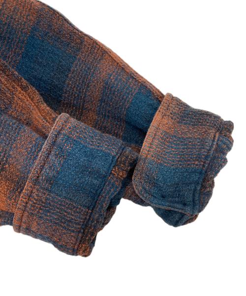 RRL（ダブルアールエル）RRL (ダブルアールエル) オンブレチェックシャツ オレンジ×ブルー サイズ:Mの古着・服飾アイテム