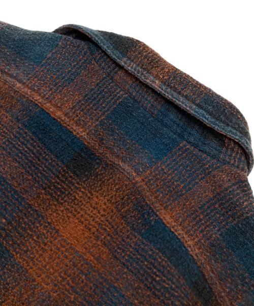 RRL（ダブルアールエル）RRL (ダブルアールエル) オンブレチェックシャツ オレンジ×ブルー サイズ:Mの古着・服飾アイテム