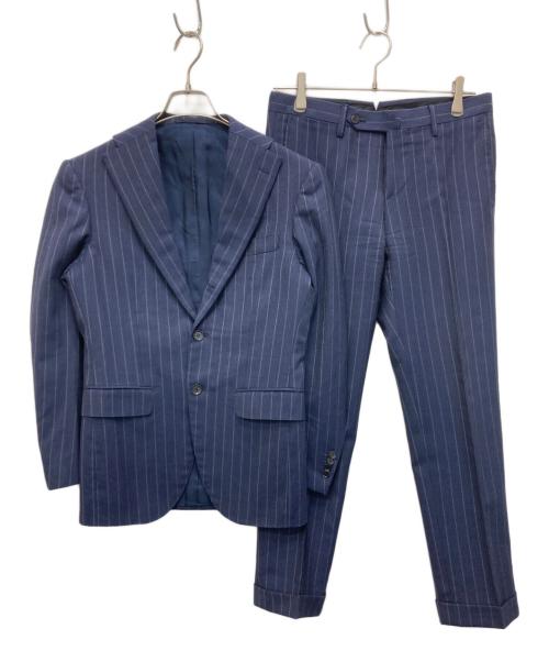 RING JACKET（リングジャケット）RING JACKET (リングジャケット) ウールストライプセットアップスーツ ネイビー サイズ:42の古着・服飾アイテム