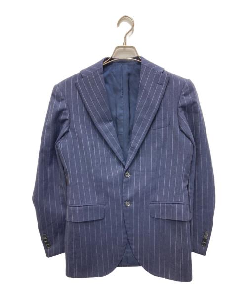 RING JACKET（リングジャケット）RING JACKET (リングジャケット) ウールストライプセットアップスーツ ネイビー サイズ:42の古着・服飾アイテム
