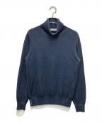 Crucianiクルチアーニ）の古着「27ゲージ×9ゲージウールソリッドタートルネックニット」｜ネイビー