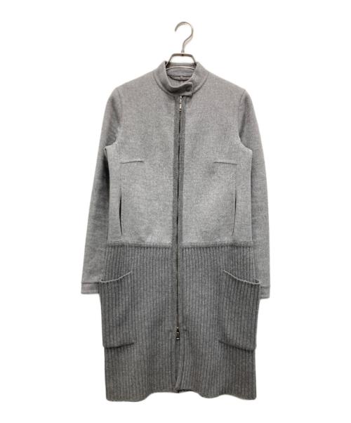 MaxMara（マックスマーラ）MaxMara (マックスマーラ) クチートアマーノ  ロング丈 ニット切替 グレー サイズ:38の古着・服飾アイテム