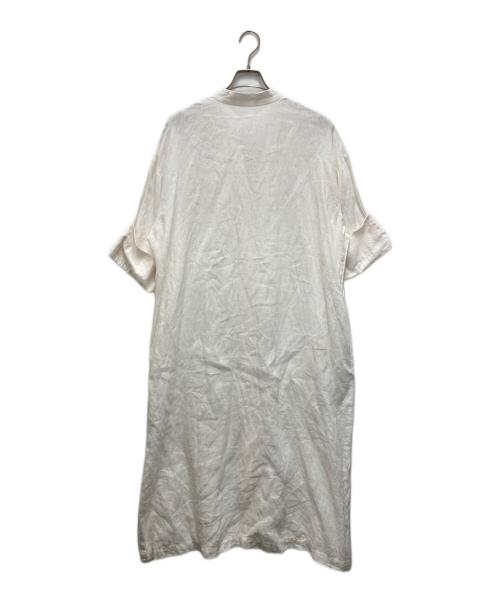 journal standard L'essage（ジャーナルスタンダード レサージュ）journal standard L'essage (ジャーナルスタンダード レサージュ) 60リネン スタンドカラーワンピース ホワイト サイズ:不明（実寸参照）の古着・服飾アイテム