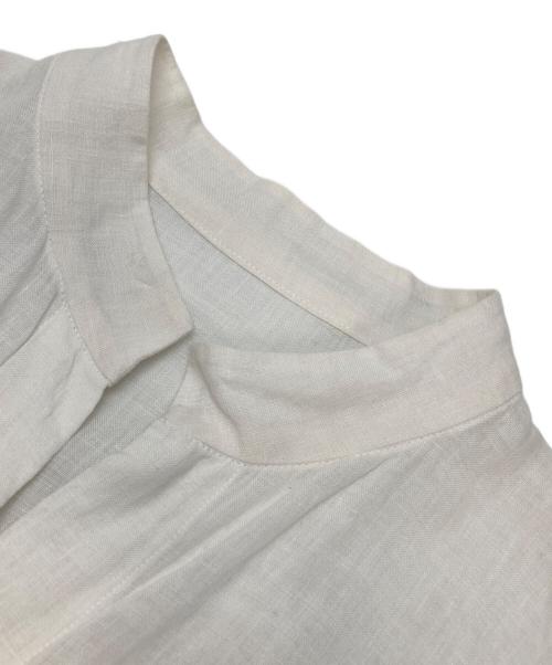 journal standard L'essage（ジャーナルスタンダード レサージュ）journal standard L'essage (ジャーナルスタンダード レサージュ) 60リネン スタンドカラーワンピース ホワイト サイズ:不明（実寸参照）の古着・服飾アイテム