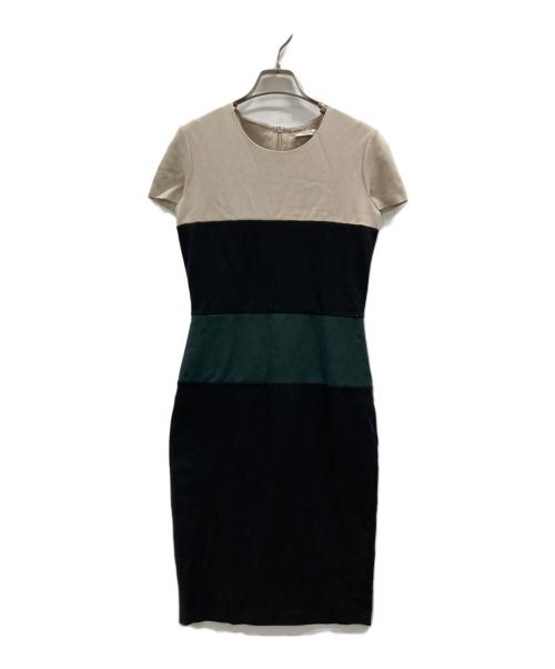 MaxMara（マックスマーラ）MaxMara (マックスマーラ) 着痩せタンクワンピース ブラック×ベージュ サイズ:38の古着・服飾アイテム