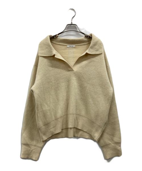 FRAY ID（フレイ アイディー）FRAY ID (フレイ アイディー) ラクーンダブルフェイスポロカラープルオーバー アイボリー サイズ:1の古着・服飾アイテム