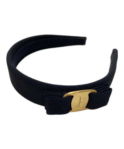 Salvatore Ferragamo（サルヴァトーレ フェラガモ）Salvatore Ferragamo (サルヴァトーレ フェラガモ) ヴァラリボンカチューシャ ブラックの古着・服飾アイテム
