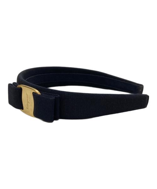 Salvatore Ferragamo（サルヴァトーレ フェラガモ）Salvatore Ferragamo (サルヴァトーレ フェラガモ) ヴァラリボンカチューシャ ブラックの古着・服飾アイテム