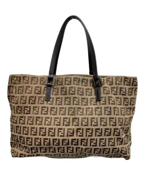 FENDI（フェンディ）FENDI (フェンディ) ズッカ柄キャンパスハンドバッグ ベージュの古着・服飾アイテム