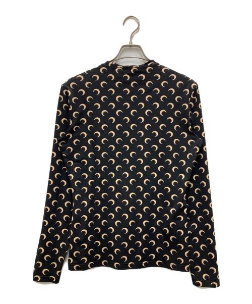 marine serre man（マリーンセル）marine serre man (マリーンセル) ムーンプリントセカンドスキンカットソー ブラック サイズ:Lの古着・服飾アイテム