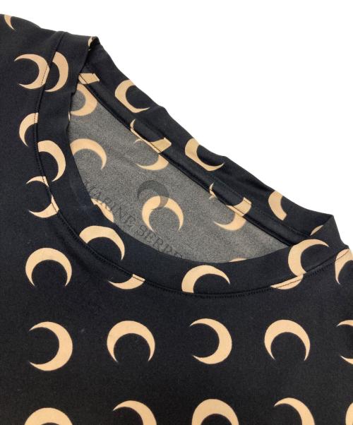 marine serre man（マリーンセル）marine serre man (マリーンセル) ムーンプリントセカンドスキンカットソー ブラック サイズ:Lの古着・服飾アイテム