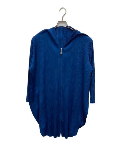 PLEATS PLEASE（プリーツプリーズ）PLEATS PLEASE (プリーツプリーズ) 水滴ダブルジップパーカー ブルー サイズ:3の古着・服飾アイテム