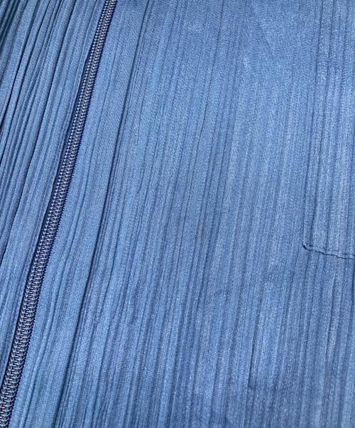 PLEATS PLEASE（プリーツプリーズ）PLEATS PLEASE (プリーツプリーズ) 水滴ダブルジップパーカー ブルー サイズ:3の古着・服飾アイテム