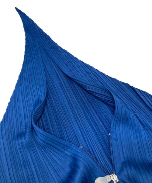 PLEATS PLEASE（プリーツプリーズ）PLEATS PLEASE (プリーツプリーズ) 水滴ダブルジップパーカー ブルー サイズ:3の古着・服飾アイテム